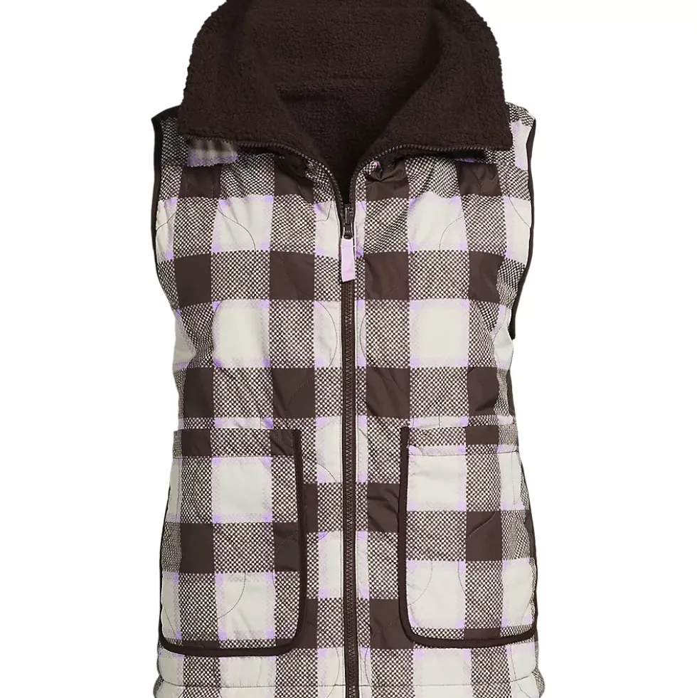 Women's Sherpa Fleece Reversible Mixed Media Vest