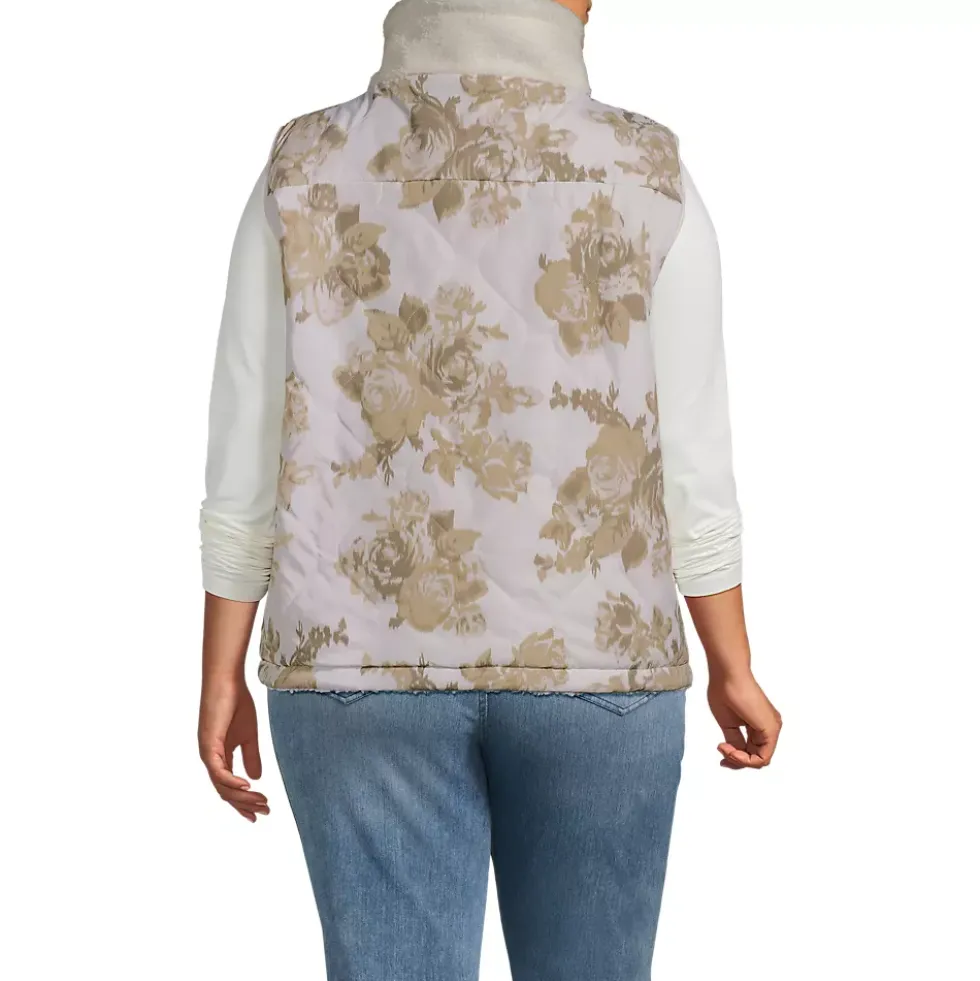 Women's Sherpa Fleece Reversible Mixed Media Vest