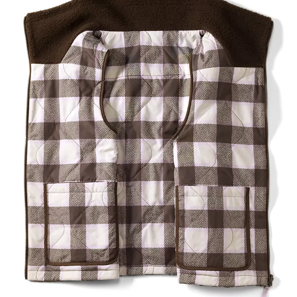 Women's Sherpa Fleece Reversible Mixed Media Vest
