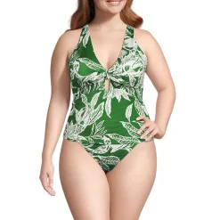 Women's Shine Ribbed Tankini Top and High Waisted Bottom Swimsuit Set