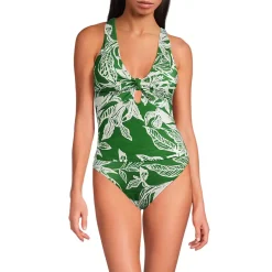 Women's Shine Ribbed Tankini Top and High Waisted Bottom Swimsuit Set