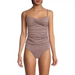 Women's Shine Wrap Bandeau Tankini Swimsuit Top