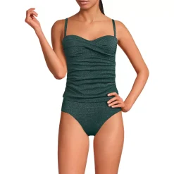 Women's Shine Wrap Bandeau Tankini Swimsuit Top