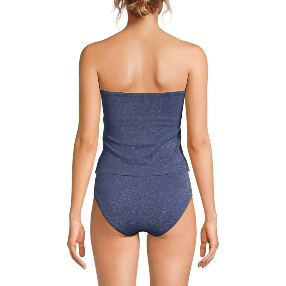 Women's Shine Wrap Bandeau Tankini Swimsuit Top