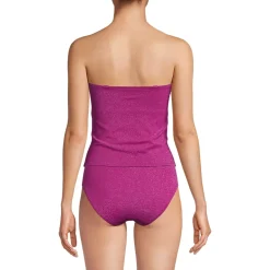 Women's Shine Wrap Bandeau Tankini Swimsuit Top