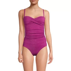 Women's Shine Wrap Bandeau Tankini Swimsuit Top