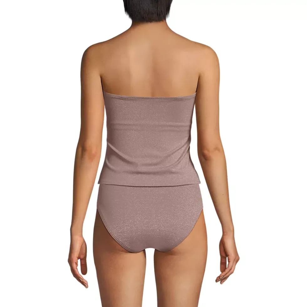 Women's Shine Wrap Bandeau Tankini Swimsuit Top