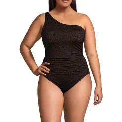 Women's Shirred One Shoulder One Piece Swimsuit