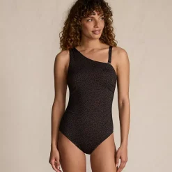 Women's Shirred One Shoulder One Piece Swimsuit