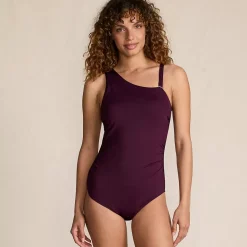 Women's Shirred One Shoulder One Piece Swimsuit