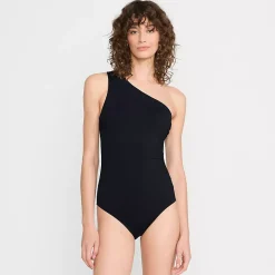 Women's Shirred One Shoulder One Piece Swimsuit