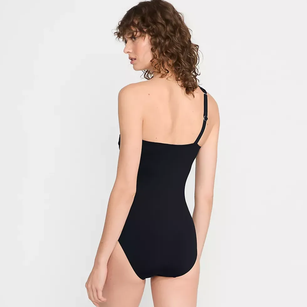 Women's Shirred One Shoulder One Piece Swimsuit