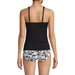 Women's Shirred V-neck Tankini Swimsuit Top