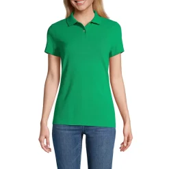 Women's Short Sleeve Basic Mesh Polo Shirt