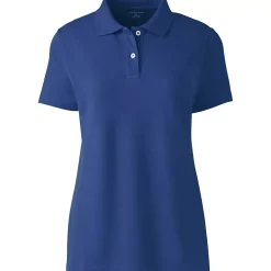 Women's Short Sleeve Basic Mesh Polo Shirt
