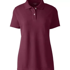 Women's Short Sleeve Basic Mesh Polo Shirt