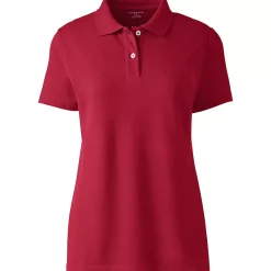 Women's Short Sleeve Basic Mesh Polo Shirt