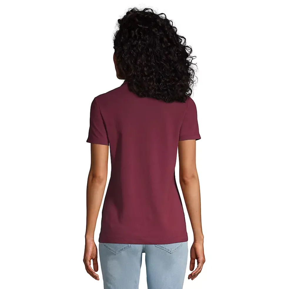 Women's Short Sleeve Basic Mesh Polo Shirt