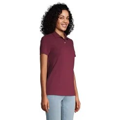 Women's Short Sleeve Basic Mesh Polo Shirt