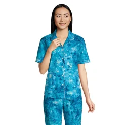 Women's Short Sleeve Cotton Poplin Pajama Shirt