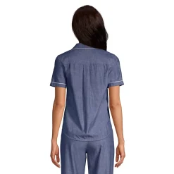 Women's Short Sleeve Cotton Poplin Pajama Shirt