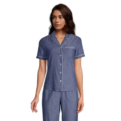 Women's Short Sleeve Cotton Poplin Pajama Shirt