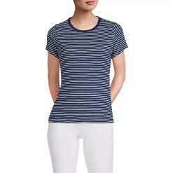 Women's Short Sleeve Crew Neck Micro Rib Mini Tee