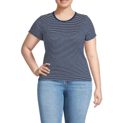 Women's Short Sleeve Crew Neck Micro Rib Mini Tee