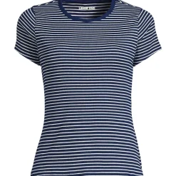 Women's Short Sleeve Crew Neck Micro Rib Mini Tee