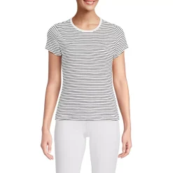Women's Short Sleeve Crew Neck Micro Rib Mini Tee