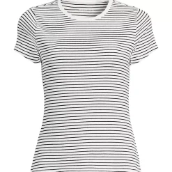 Women's Short Sleeve Crew Neck Micro Rib Mini Tee