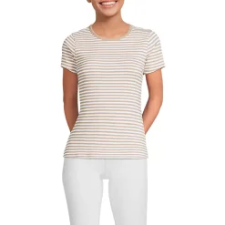 Women's Short Sleeve Crew Neck Micro Rib Mini Tee