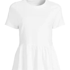 Women's Short Sleeve Lightweight Jersey Crew Neck Peplum Tee