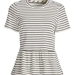 Women's Short Sleeve Lightweight Jersey Crew Neck Peplum Tee
