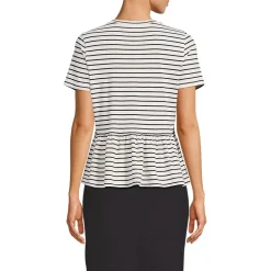 Women's Short Sleeve Lightweight Jersey Crew Neck Peplum Tee