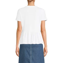 Women's Short Sleeve Lightweight Jersey Crew Neck Peplum Tee