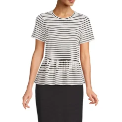 Women's Short Sleeve Lightweight Jersey Crew Neck Peplum Tee