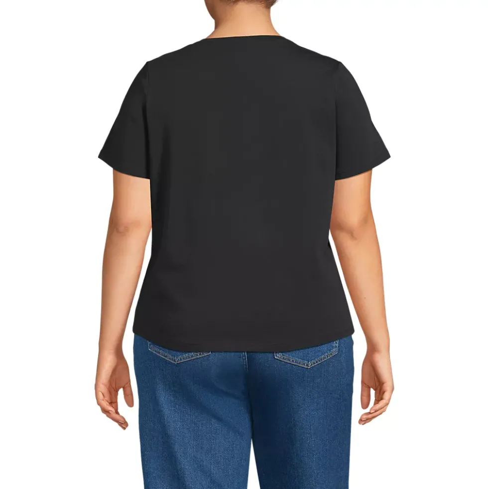 Women's Short Sleeve Lightweight Jersey Gathered Shoulder T-Shirt