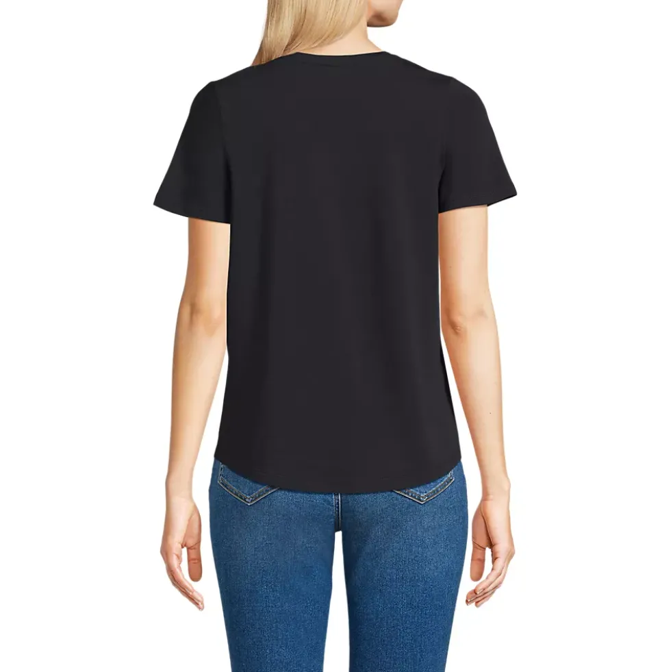 Women's Short Sleeve Lightweight Jersey Gathered Shoulder T-Shirt