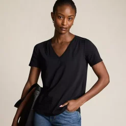Women's Short Sleeve Lightweight Jersey Gathered Shoulder T-Shirt