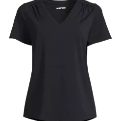 Women's Short Sleeve Lightweight Jersey Gathered Shoulder T-Shirt
