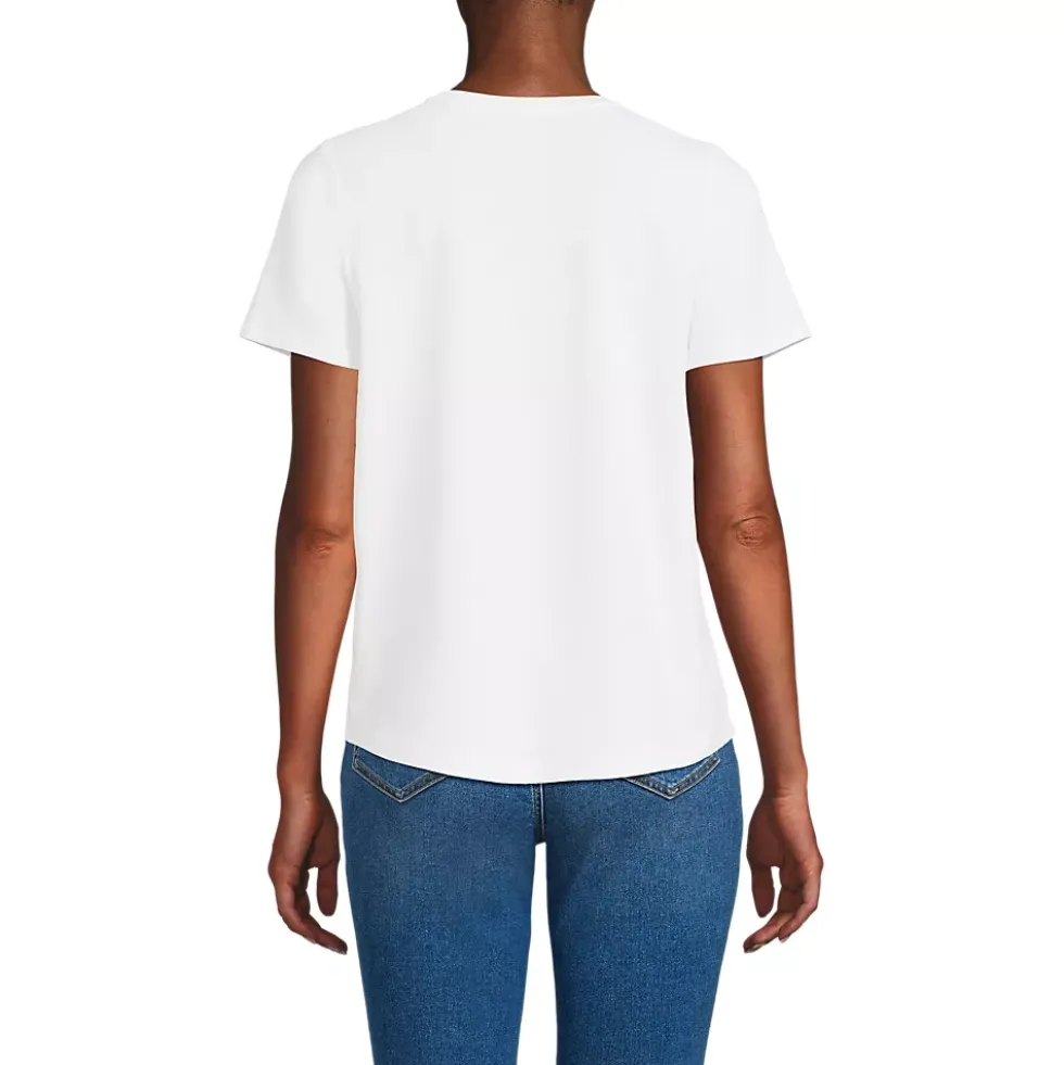 Women's Short Sleeve Lightweight Jersey Gathered Shoulder T-Shirt