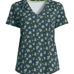 Women's Short Sleeve Lightweight Jersey Gathered Shoulder T-Shirt
