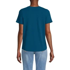 Women's Short Sleeve Lightweight Jersey Gathered Shoulder T-Shirt