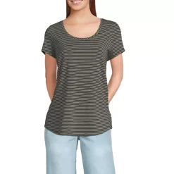 Women's Short Sleeve Lightweight Jersey Scoop Neck T-shirt