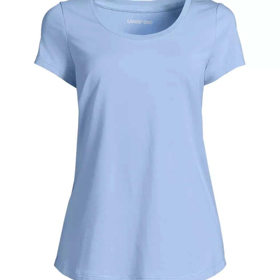 Women's Short Sleeve Lightweight Jersey Scoop Neck T-shirt