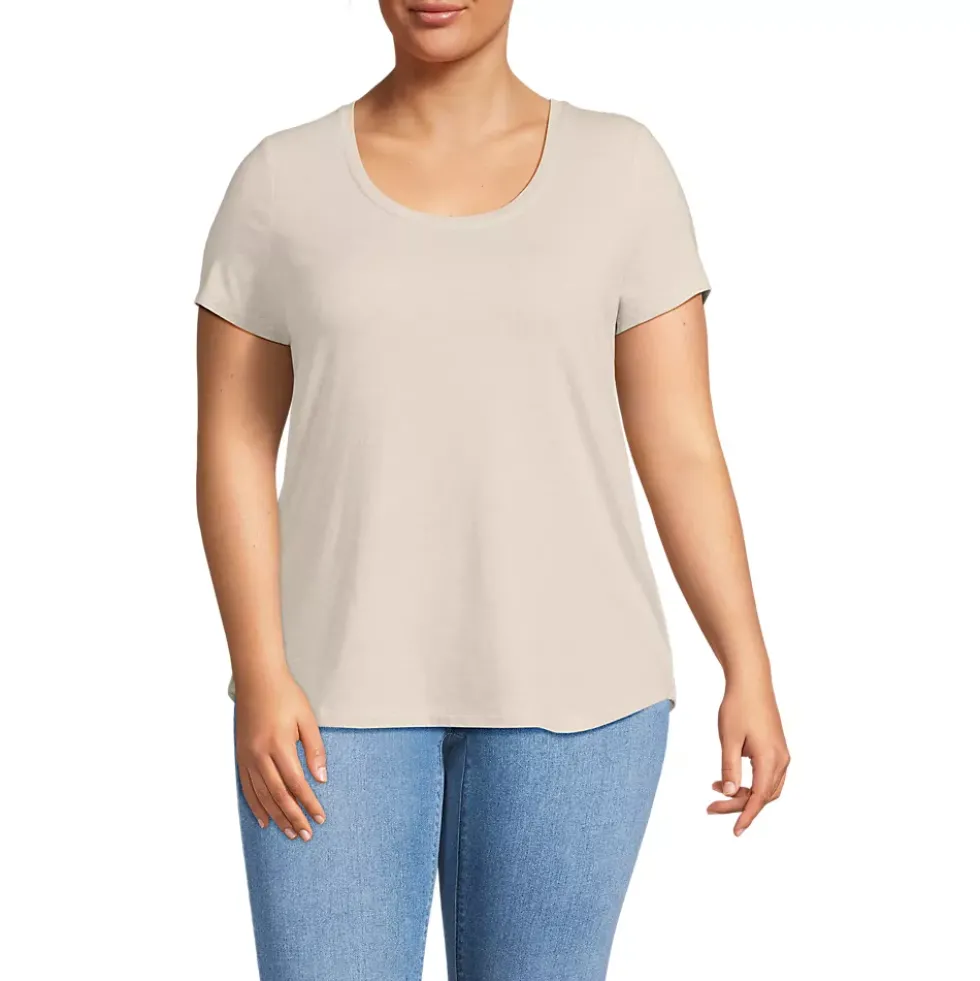Women's Short Sleeve Lightweight Jersey Scoop Neck T-shirt