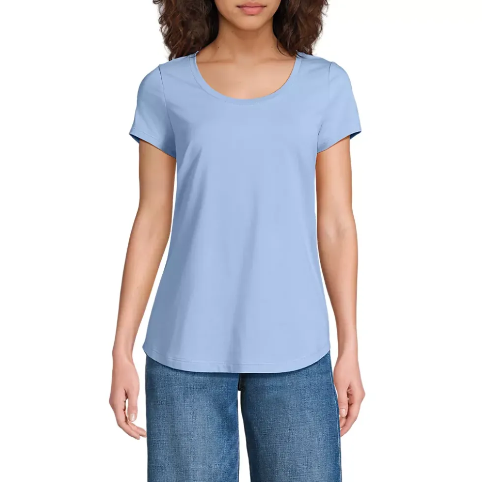 Women's Short Sleeve Lightweight Jersey Scoop Neck T-shirt