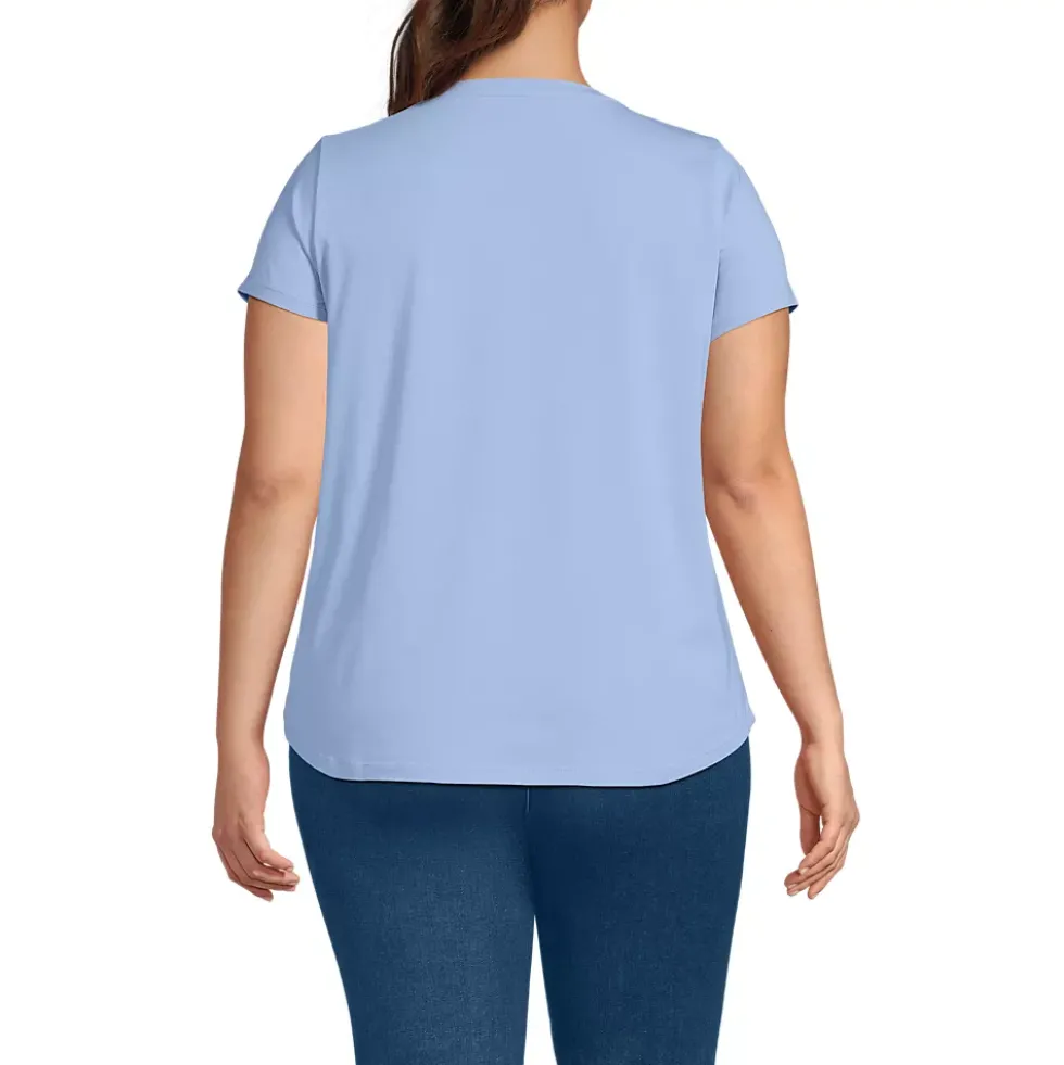Women's Short Sleeve Lightweight Jersey Scoop Neck T-shirt