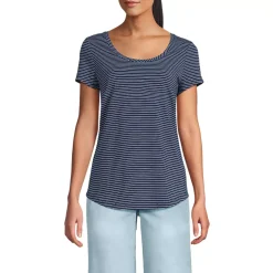 Women's Short Sleeve Lightweight Jersey Scoop Neck T-shirt